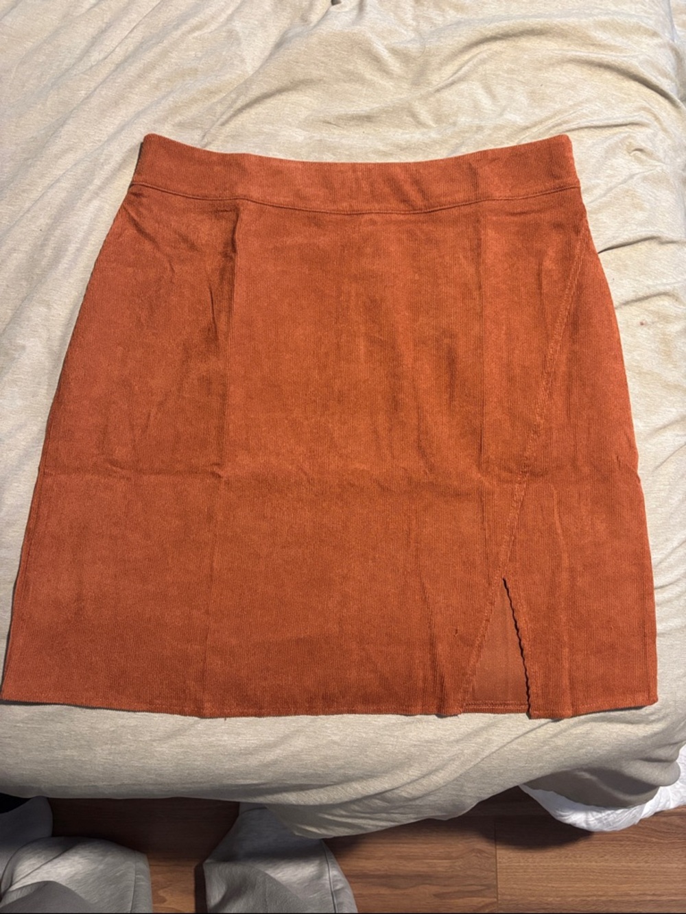Rust Orange corduroy Mini Skirt